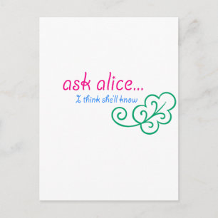 Cartão Postal Perguntar Alice