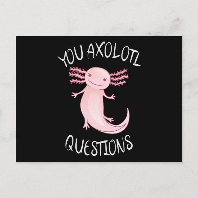 Cartão Postal Perguntas axolotl (Frente)