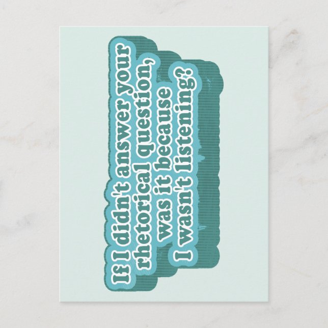 Cartão Postal Perguntas Retóricas Gramática Engraçada (Frente)