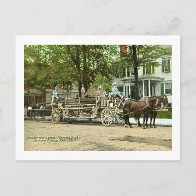 Cartão Postal Perícia, N.Y., Cortland Hook & Ladder Fire Truck (Frente)