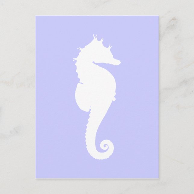 Cartão Postal Periwinkle e Cavalo-Marinho Branco (Frente)