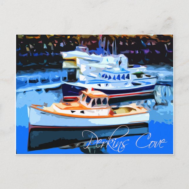 Cartão Postal Perkins Cove Ogunsair Maine (Frente)