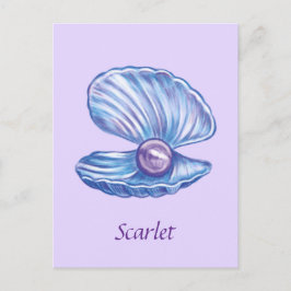 Cartão Postal Pérola Personalizada do Oceano (Púrpura)