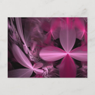 Cartão Postal Pérolas de flores rosa metálicas