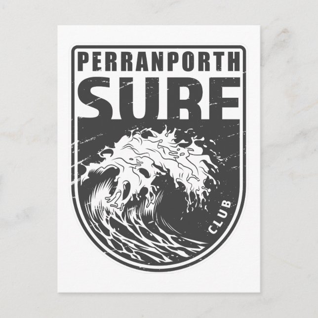 Cartão Postal Perranporth Surf Club England Emblem (Frente)
