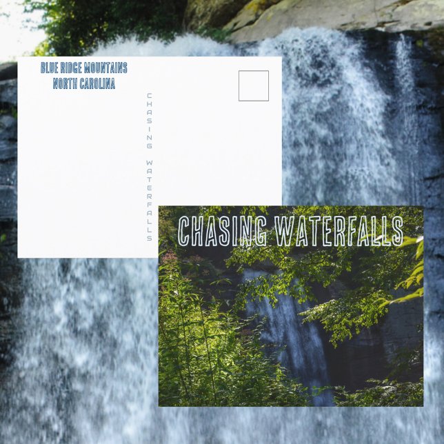 Cartão Postal Perseguindo Waterfall Blue Ridge Mounts N Carolina (Criador carregado)