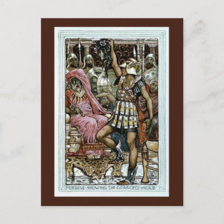 Cartão Postal Perseu Mostrando a Cabeça do Gorgão