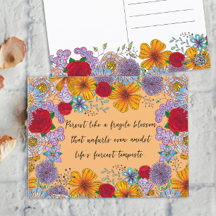 Cartão Postal Persiste como uma citação motivacional do Flor Frá