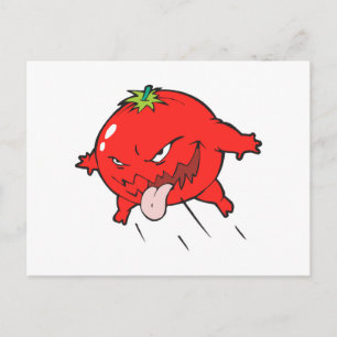 Cartão Postal personagem de desenho animado de tomate podre