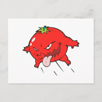 Cartão Postal personagem de desenho animado de tomate podre