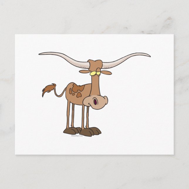 Cartão Postal personagem de desenho animado de vaca bobo (Frente)