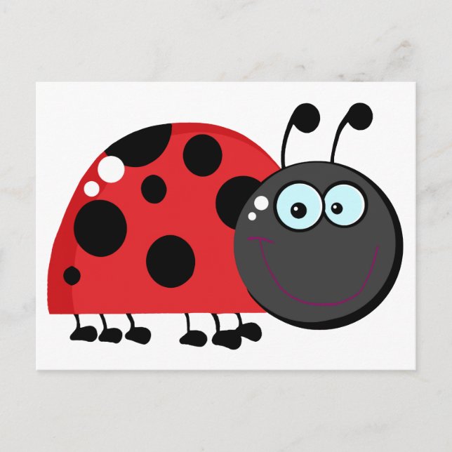 Cartão Postal Personagem de desenho animado Ladybug (Frente)