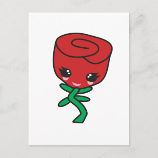 Cartão Postal personagem de desenho animado solteiro kawaii fofo