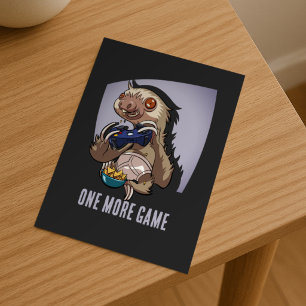 Cartão Postal Personagem de Preguiça Animada Jogo de Vídeo Carto