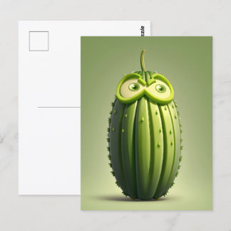Cartão Postal Personagem engraçada de pepino