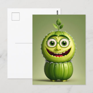 Cartão Postal Personagem engraçada de pepino