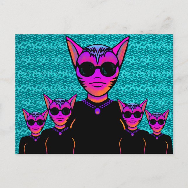 Cartão Postal Personagem felina (Frente)