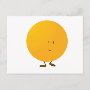 Cartão Postal Personagem laranja inteiro sorrindo