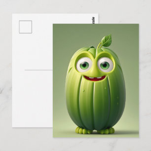 Cartão Postal personagem pepino engraçado