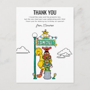 Cartão Postal Personagens da Rua Sésamo & Placa de Trânsito Obri