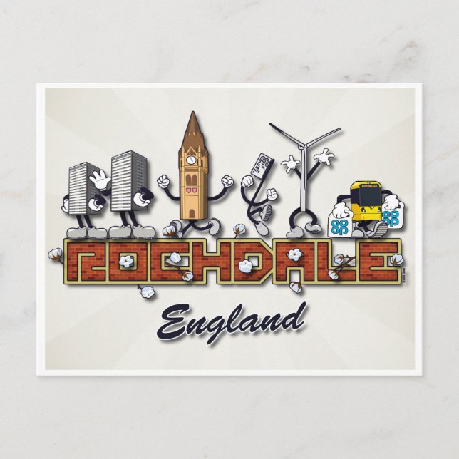 Cartão Postal Personagens de desenho animados Rochdale (Frente)