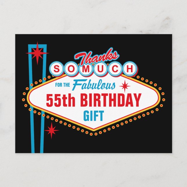 Cartão Postal Personalidade de Las Vegas Obrigado (Frente)