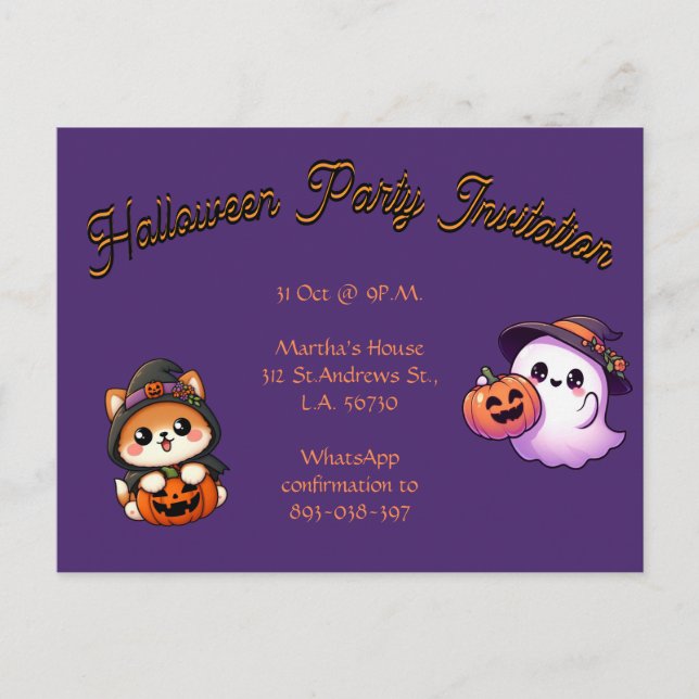 Cartão Postal Personalise this Halloween Party postal card (Frente)