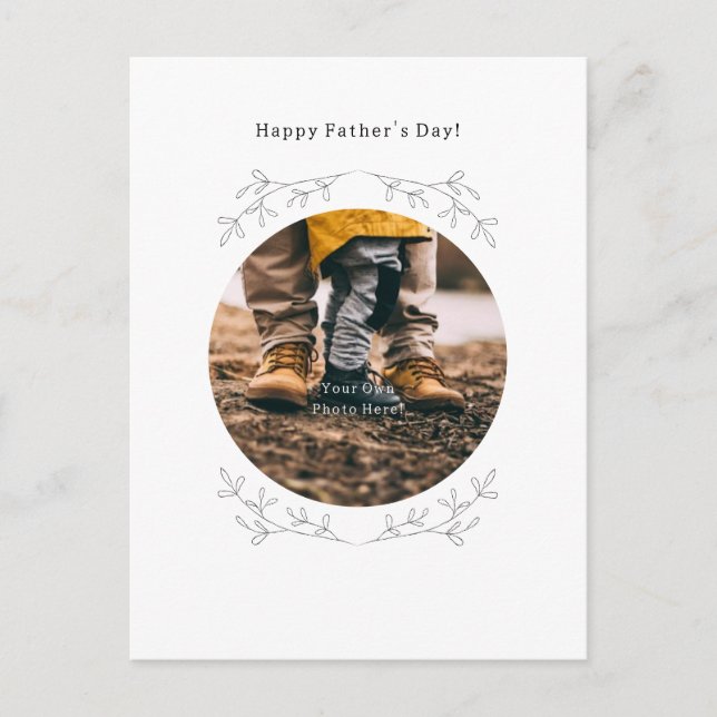 Cartão Postal Personalised Photo Happy Father's Day Card. (Frente)
