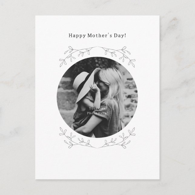 Cartão Postal Personalised Photo Happy Mother's Day Card. (Frente)