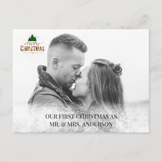 Cartão Postal Personalisierbar Foto Karte Schneeflocken (Frente)