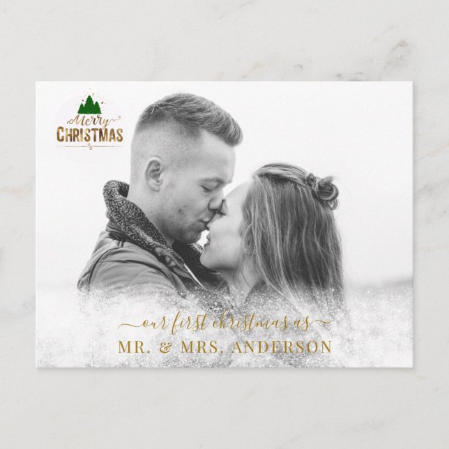 Cartão Postal Personalisierbar Foto Karte Schneeflocken (Frente)