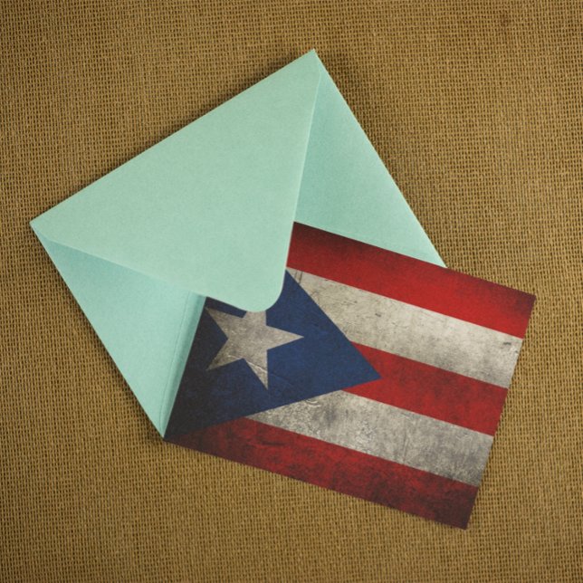 Cartão Postal Personalização da Imagem de Sinalizador Porto Rico (rustic puerto rico vintage flag postcard)