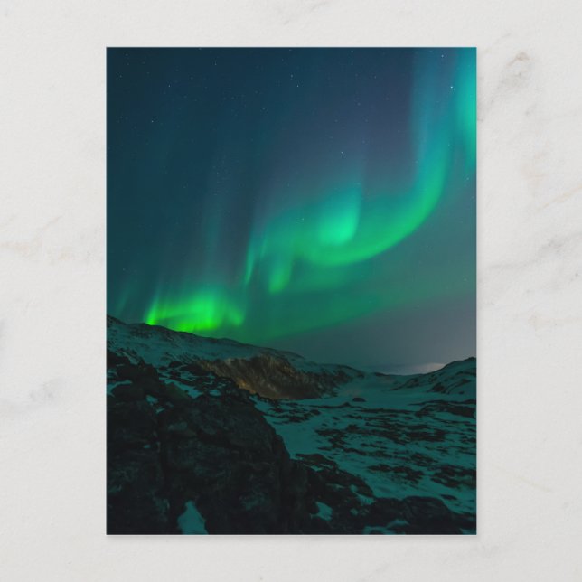 Cartão Postal Personalização das Luzes do norte Aurora Borealis (Frente)
