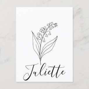 Cartão Postal Personalizada May Lily da Flor de Nascimento do Va