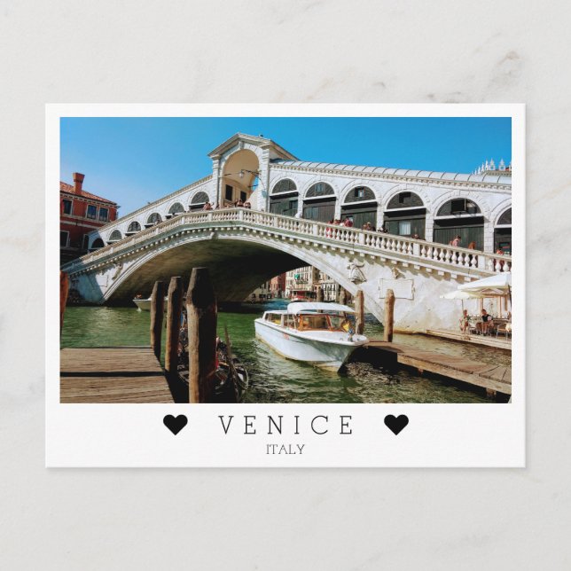 Cartão Postal Personalizada, Ponte di Rialto, Veneza, Itália Pos (Frente)