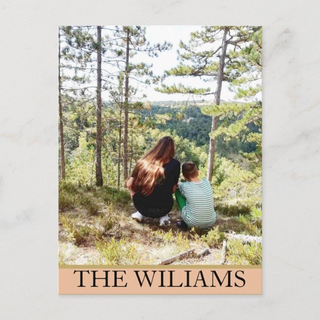 Cartão Postal Personalizada Uma Foto Da Grande Família Em Pedras (Frente)