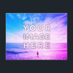 Cartão Postal Personalizado 2 Fotos Roxo Retrowave<br><div class="desc">Envie sua foto e crie seu cartão postal personalizado Purple retrowave! Faça o presente perfeito para amigos, casal, crianças e familiares, crie sua melhor lembrança, diga olá para seus entes queridos em suas viagens! Você deseja comprar estas paisagens de praia sem personalizá-las? Estas incríveis fotos de Frank Mckenna feitas em...</div>