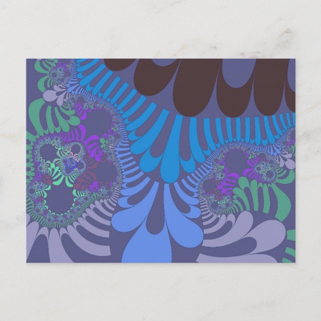 Cartão postal personalizado azul cornflower Mod (Frente)