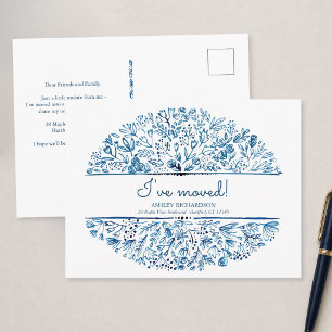 Cartão Postal Personalizado Azul Flor Silvestre Mu