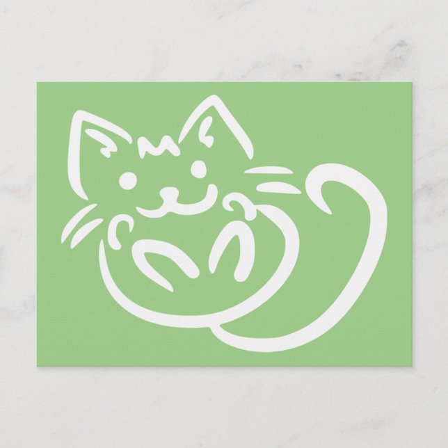Cartão postal personalizado Cat Illustration (Frente)