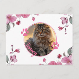 Cartão postal personalizado com foto de animal de 