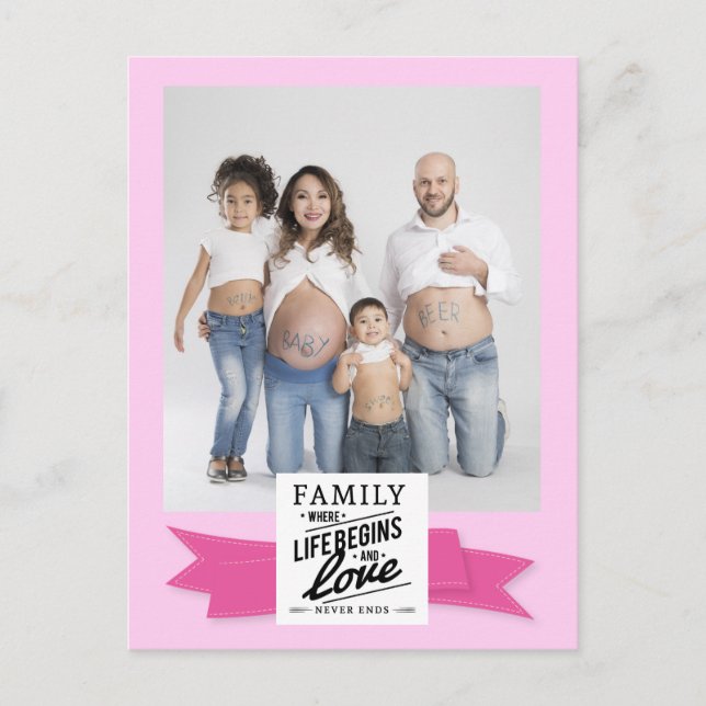 Cartão postal personalizado com foto e citação mod (Frente)
