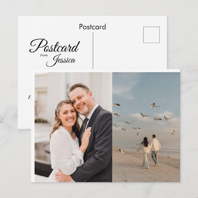 Cartão postal personalizado com foto e texto  (Frente/Verso)