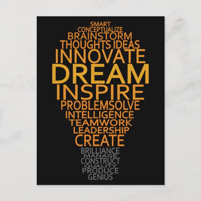 Cartão postal personalizado com lâmpada inspiracio (Frente)