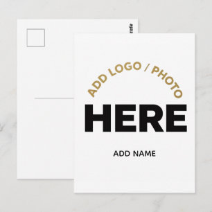 Cartão postal personalizado com logotipo de negóci