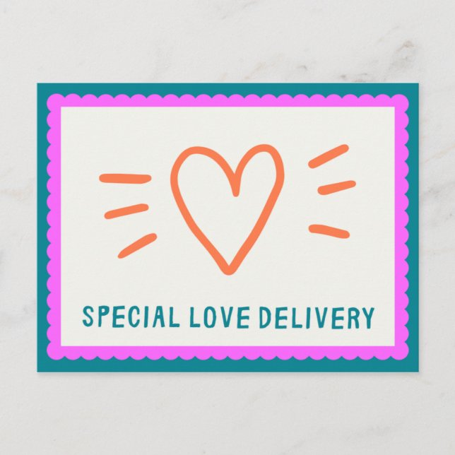 Cartão Postal Personalizado - Conexões Verde Laranja e Rosa (Frente)