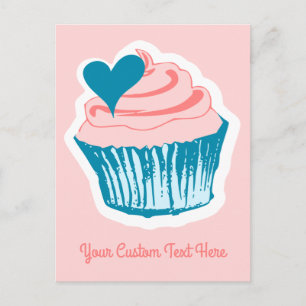 Cartão postal personalizado Cupcake Love