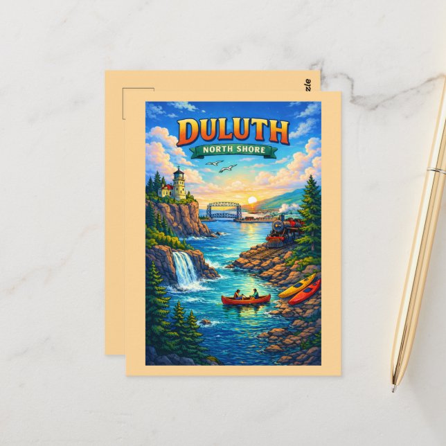 Cartão Postal Personalizado da Costa Norte de Dulu (Frente/Verso In Situ)