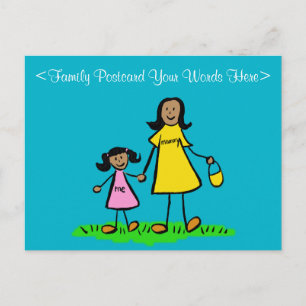Cartão postal personalizado da família mãe e fi