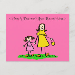 Cartão postal personalizado da família mãe e filha